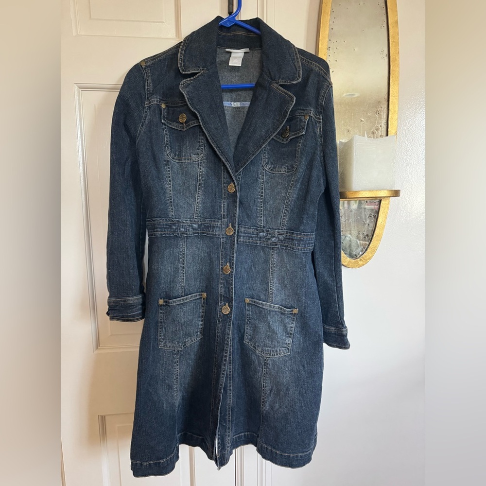 Chic Long Dark Blue Denim Dress